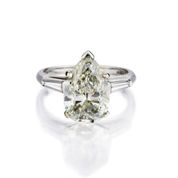 3.50 Carat Pear-Shaped Diamond Platinum Engagement Ring