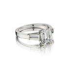 2.80 Carat Emerald Cut Diamond Platinum Engagement Ring