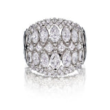 3.05 Carat Total Marquise-Cut And Round Brilliant Cut Diamond Wide Band