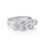 1.55 Carat Round Brilliant Cut Diamond White Gold 3 Stone Ring