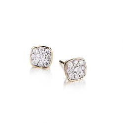 1.00 Carat Total Weight Pave-Set Diamond Cluster Stud Earrings