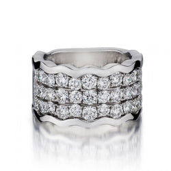 2.50 Carat Total Weight Round Brilliant Cut Diamond Wave Ring