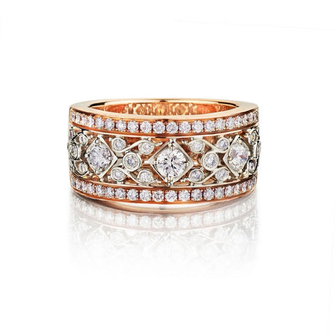 1.50 Carat Total Round Brilliant Cut Diamond Wide Band