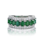 2.05 Carat Total Weight Oval-Cut Green Emerald And Diamond Ring