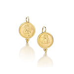 Temple St. Clair 18KT Yellow Gold Angel Motif Earrings