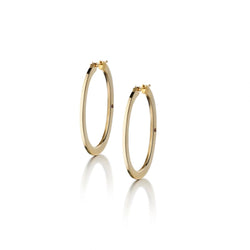 Roberto Coin "Chic 'N Shine" Large Gold Oval-Shaped Hoop Earrings