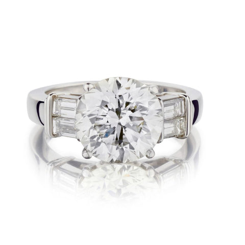 5.20 Carat Round Brilliant Cut Diamond Custom-Made Ring