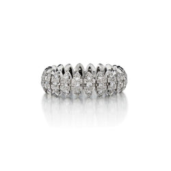 0.70 Carat Total Round Brilliant Cut Diamond Marquise Style Band
