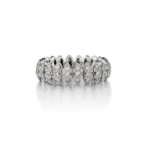 0.70 Carat Total Round Brilliant Cut Diamond Marquise Style Band