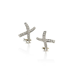Tiffany & Co. Paloma Picasso Kiss Platinum Diamond Earrings