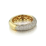Ladies 18kt Y/G Diamond Pave' Ring . 1.40ct Tw Brilliant Cut Diamonds