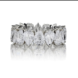 GIA-Certified 8.05 Carat Total Weight Pear-Shaped Diamond Eternity Band