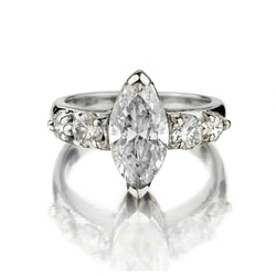 2.51 Carat Natural Marquise Cut Diamond Custom Made Engagement Ring
