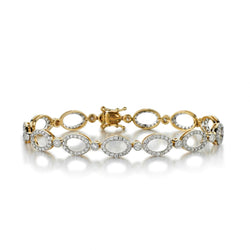 2.35 Carat Total Round Brilliant Cut Diamond Oval Circle Bracelet