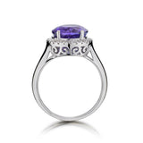5.00 Carat Tanzanite And Diamond Halo-Set Ring