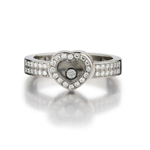 Chopard 18KT White Gold Happy Diamonds Heart-Shaped Ring