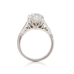3.15 Carat Old-Mine Cut Diamond Edwardian-Era Platinum Ring