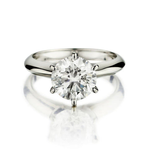 2.35 Carat Round Brilliant Cut Diamond Solitaire Engagement Ring