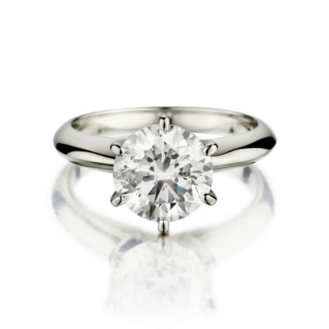 2.35 Carat Round Brilliant Cut Diamond Solitaire Engagement Ring