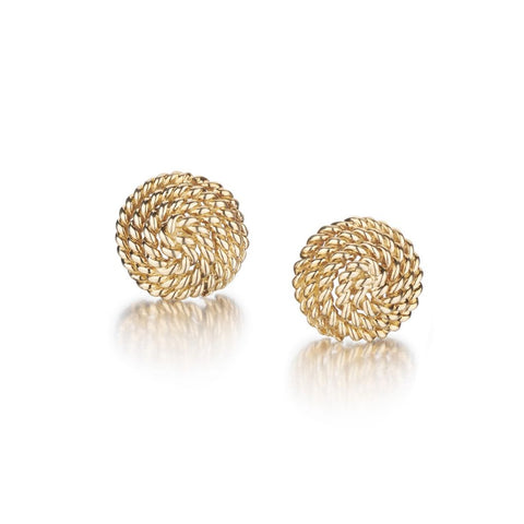 Tiffany & Co. 18KT Yellow Gold Spiral Wire Wrap Dome Knot Earrings