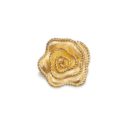 24KT Yellow Gold Brushed-Finish Flower Brooch/Pendant