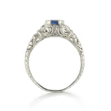 Mid-Century Sapphire And Diamond Platinum Ring