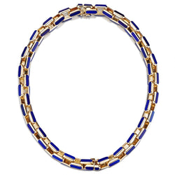 Secrett Yellow Gold And Lapis Lazuli Convertible Necklace/Bracelets