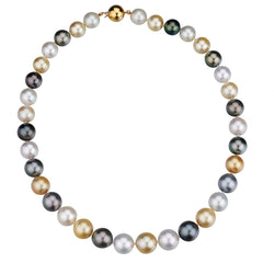18KT Yellow Gold Tri-Colour South Sea Pearl Strand Necklace