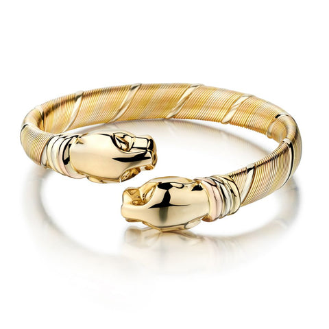 Cartier 18KT Tri-Colour Gold Panthere Bangle