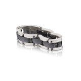 Chanel 18KT White Gold And B;acl Ceramic Flexible Men's Ultra Ring