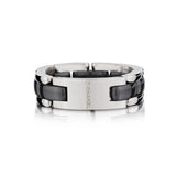 Chanel 18KT White Gold And B;acl Ceramic Flexible Men's Ultra Ring