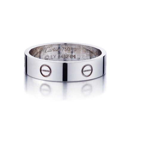 Cartier 18kt White Gold Unisex Love Ring Size 70