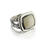 David Yurman Silver Albion White Quartz Ring