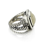 David Yurman Silver Albion White Quartz Ring