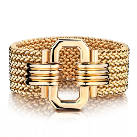 Vintage 18KT Rose Gold Wide Retro-Era Bangle/Bracelet