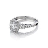 Tacori GIA 2.01 Carat Round Brilliant Cut Diamond Halo Ring