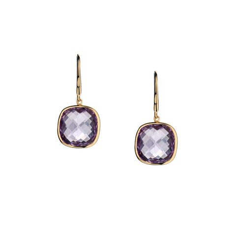 Birks 18KT Yellow Gold Amethyst Briolette Drop Earrings
