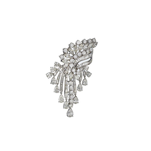 22.00 Carat Total Weight Diamond Mid-Century Brooch/Pendant