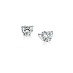 1.10 Carat Heart-Shaped Diamond White Gold Stud Earrings