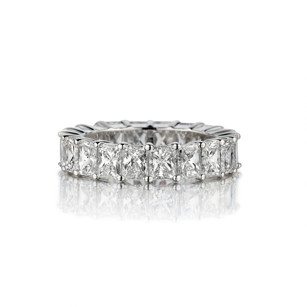 5.00 Carat Total Radiant Cut Diamond WG Eternity Band