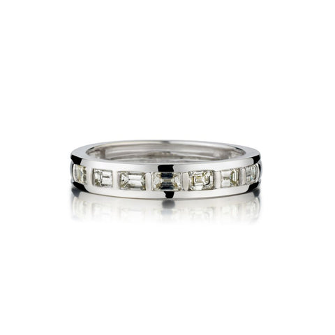 1.50 Carat Baguette Cut Diamond Mens White Gold Band