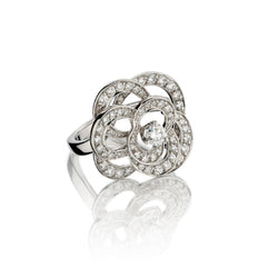 Chanel 18KT White Gold Fit De Camelia Diamond Ring