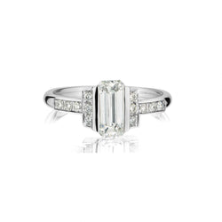 1.09 Carat Emerald Cut Diamond 18KT White Gold Engagement