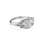 2.50 Carat Total Pear-Shaped Diamond Platinum Vintage Ring. Art Deco.