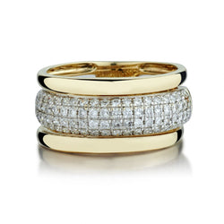 0.75 Carat Total Pave-Set Round Brilliant Cut Diamond Ring