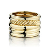 David Yurman 18Kt Yellow Gold Crossover Cable Wide Band