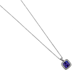 Tiffany & Co. Platinum Tanzanite Diamond Legacy Pendant Necklace