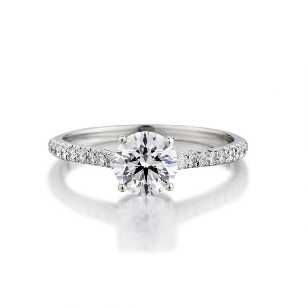 Tiffany & Co. 1.37 Carat Round Brilliant Cut Diamond Platinum Novo Ring
