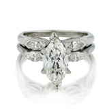 3-In-1 Marquise Cut Diamond Platinum Engagement Ring Set