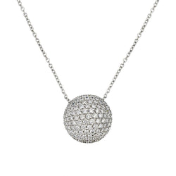 Birks 2.99 Carat Total Weight Diamond WG Sphere Pendant Necklace